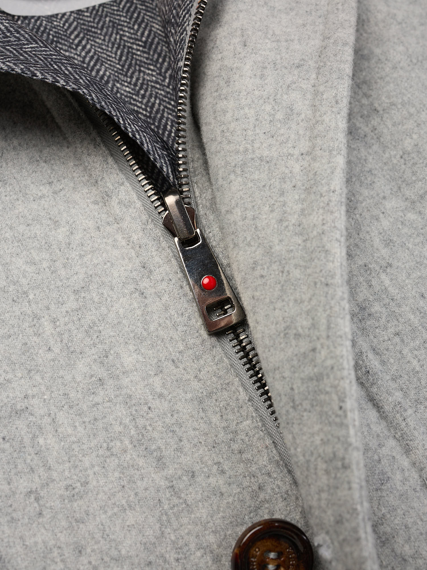 KITON KIRED "Ferru" Gray-Herringbone Reversible Double Face Coat 2026