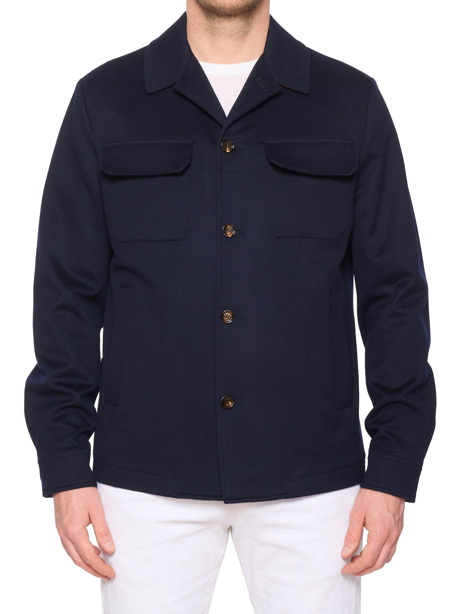 KITON KIRED "Furat" Navy Virgin Wool Utility Jacket Climatek