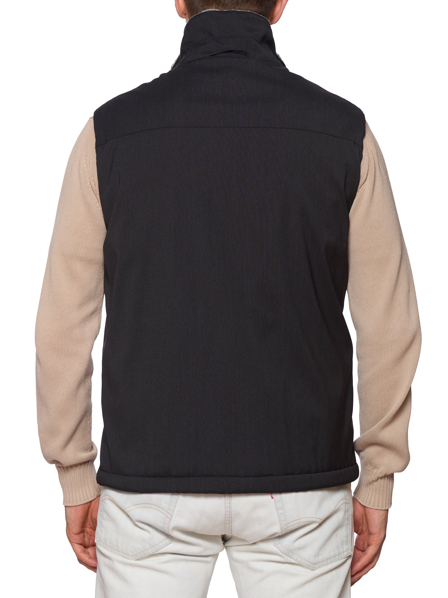 KITON KIRED "Gange" Black-Gray Reversible Cashmere-Wool Vest EU 50 NEW US M