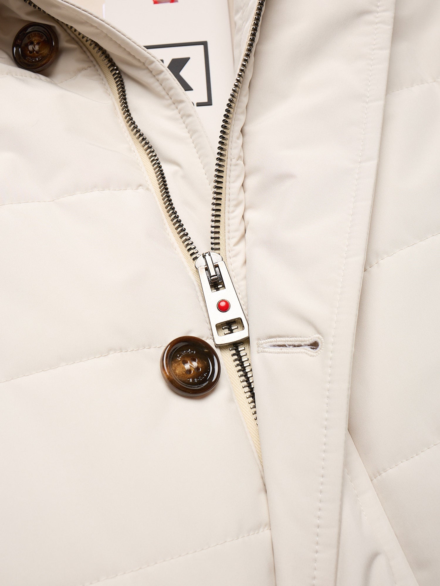 KITON KIRED "Gonga" Cream Vest with Fur Collar