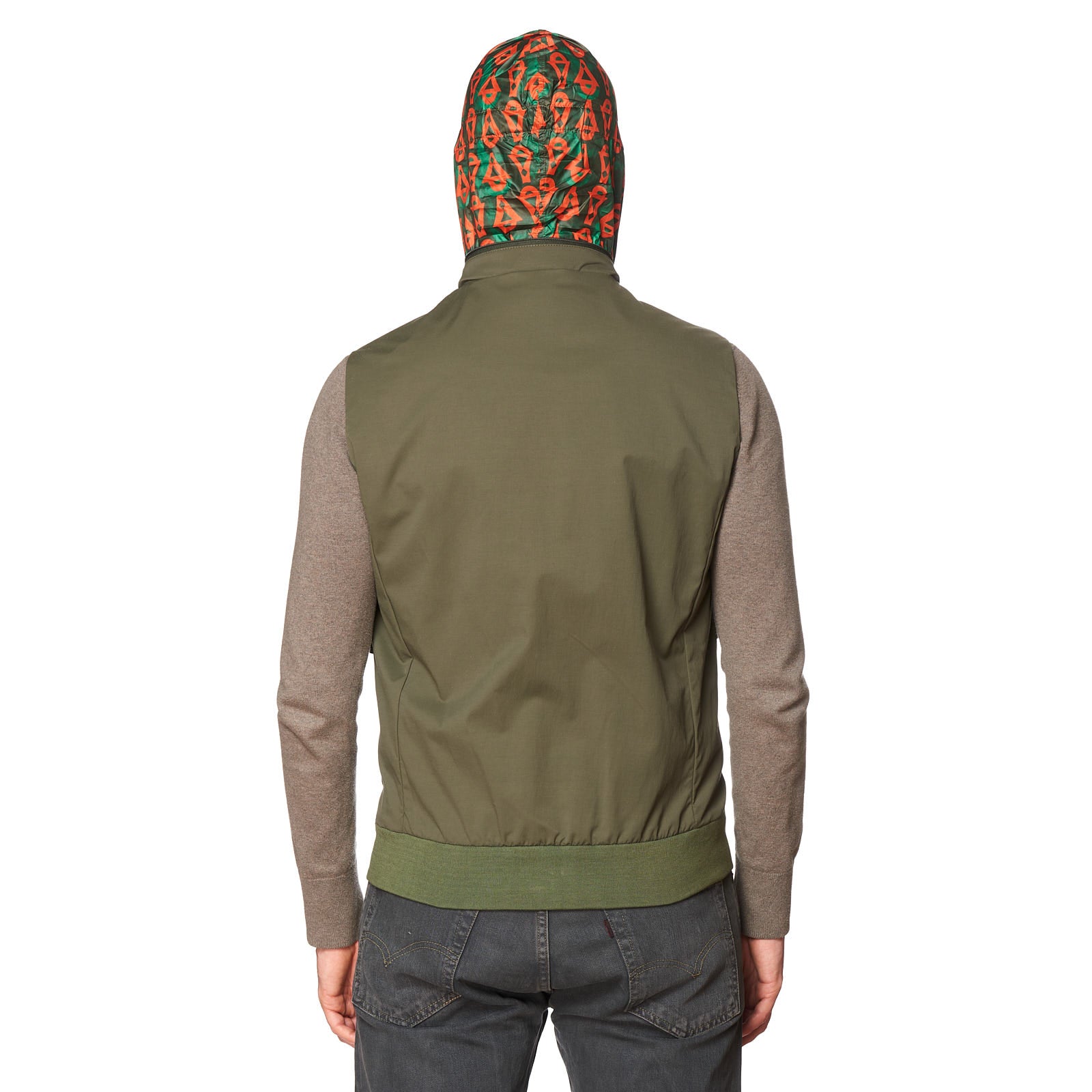 KITON KIRED "Igigi" Polyamide Green Hidden Hooded Packable Vest 50 M KIRED