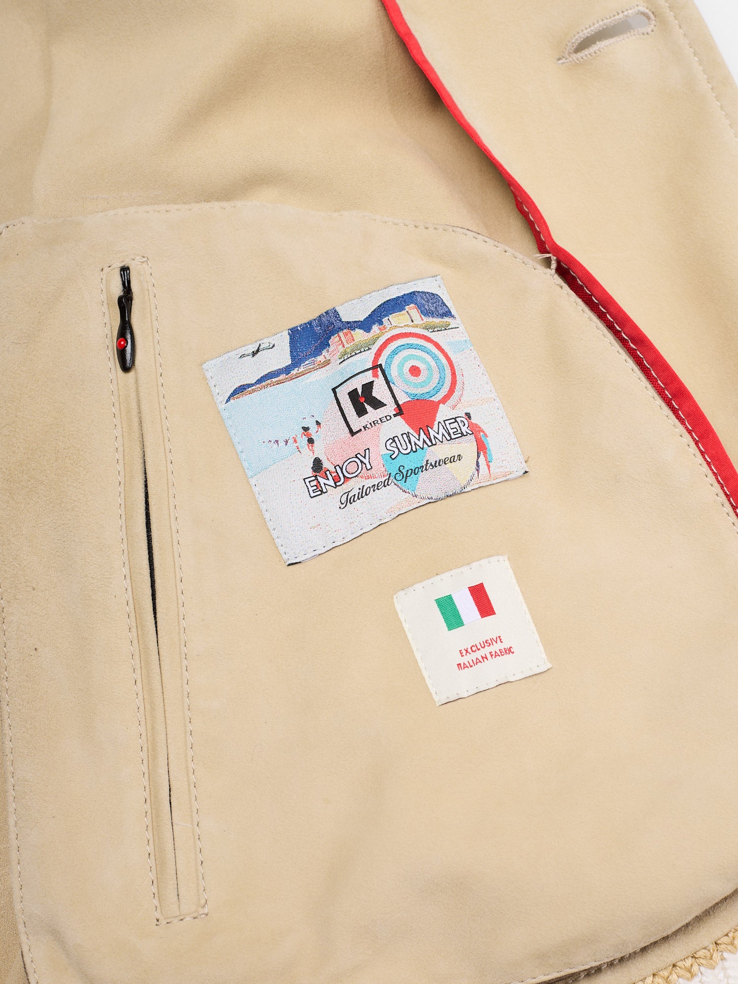 KITON KIRED "IgorP" Beige Suede Leather Varsity Jacket Blouson EU 50 NEW US M