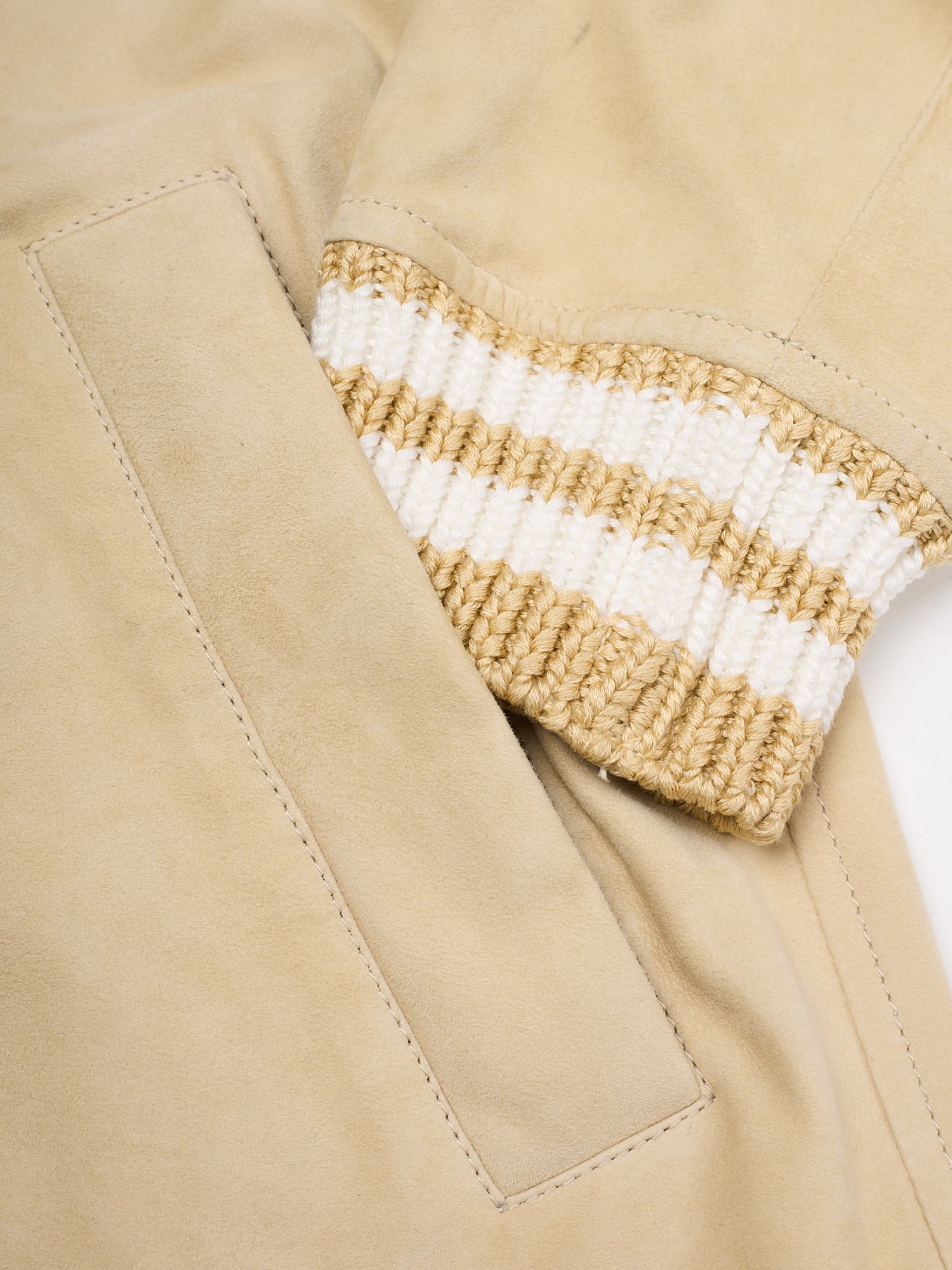 KITON KIRED "IgorP" Beige Suede Leather Varsity Jacket Blouson EU 50 NEW US M