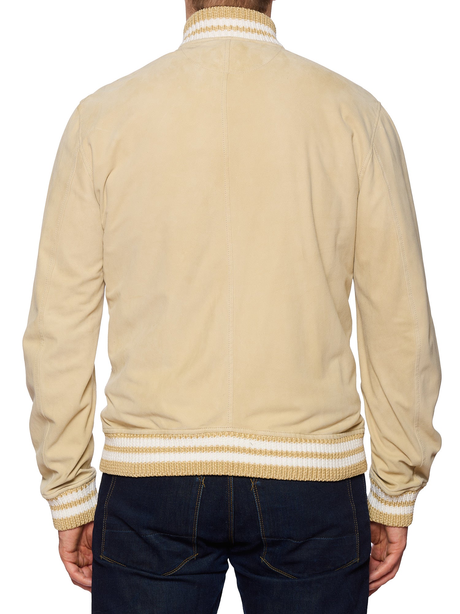 KITON KIRED "IgorP" Beige Suede Leather Varsity Jacket Blouson EU 50 NEW US M