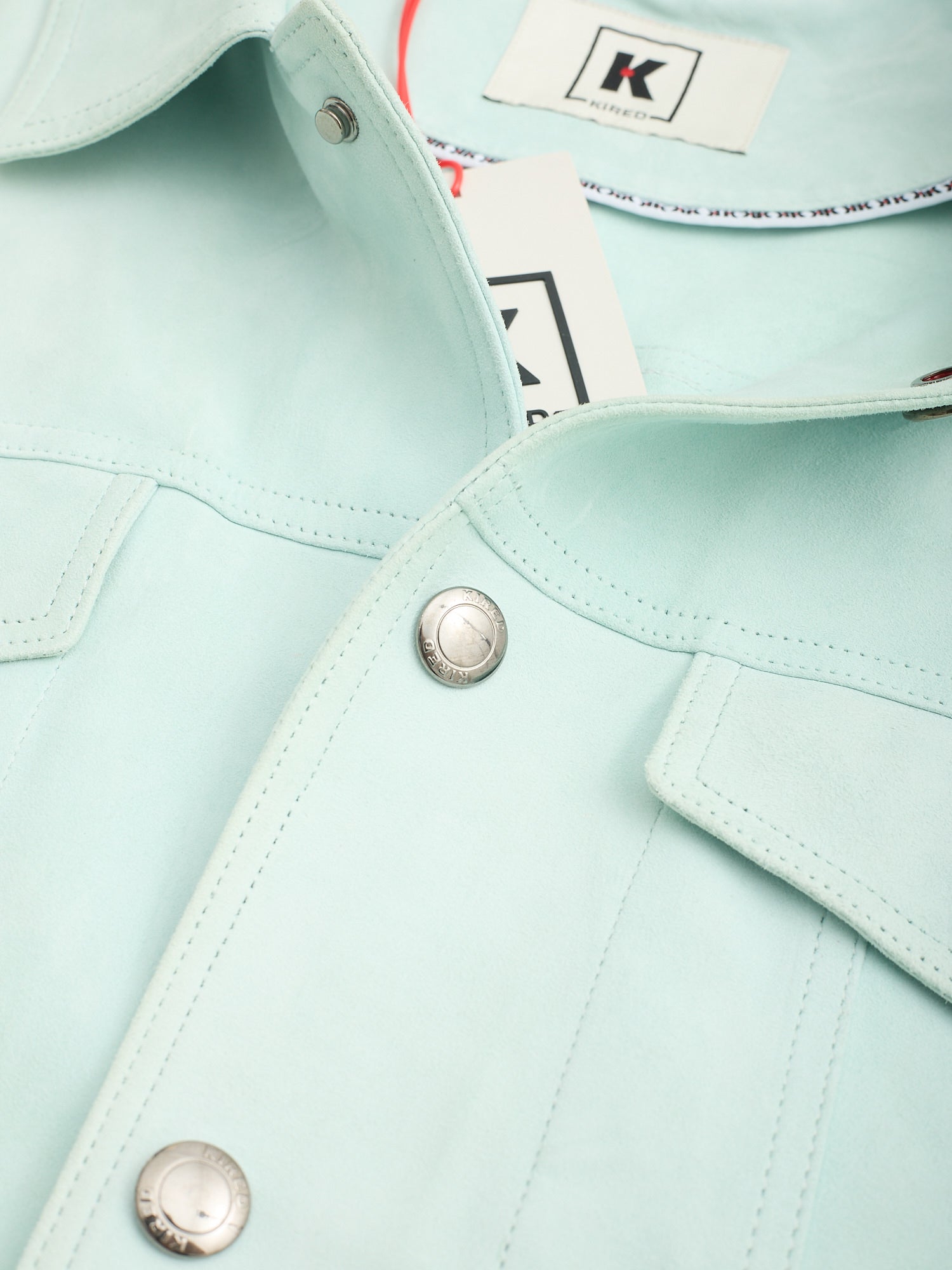 KITON KIRED "Junji" Teal Lambskin Suede Leather Jacket EU 50 NEW US M 2025