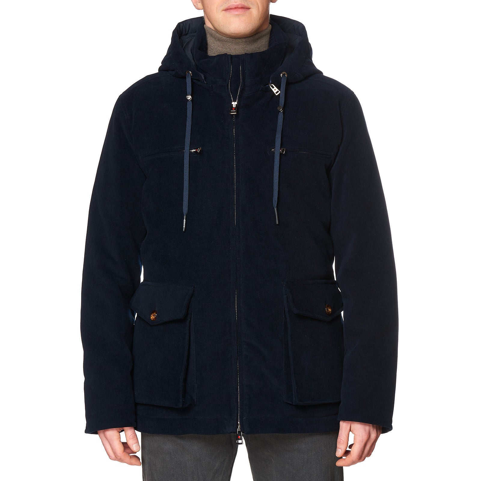 KITON KIRED "Keal" Dark Blue Cashmere Goose Down Padded Hooded Parka Jacket Coat KIRED