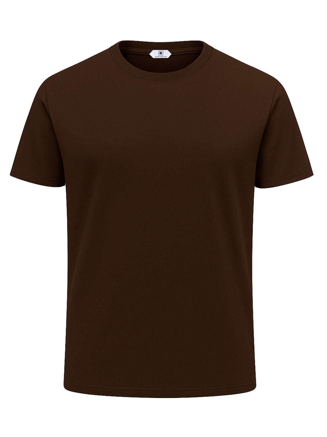 KITON KIRED "Kiss" Brown Exclusive Crepe Cotton Short Sleeve T-Shirt