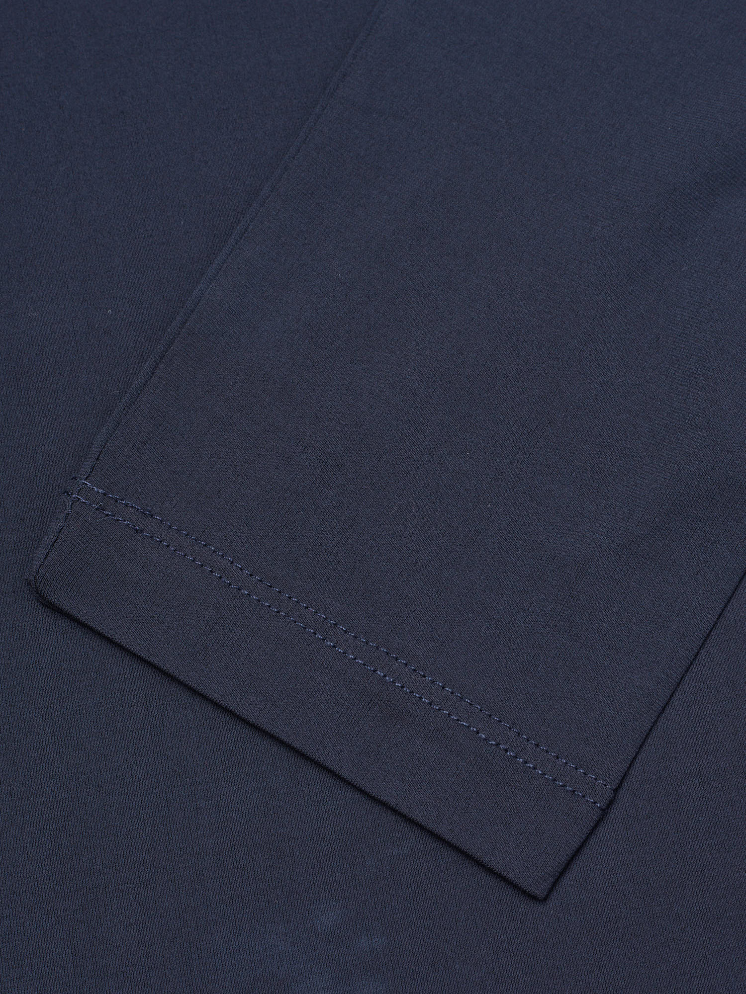 KITON KIRED "Kiss" Navy Blue Exclusive Crepe Cotton Long Sleeve T-Shirt