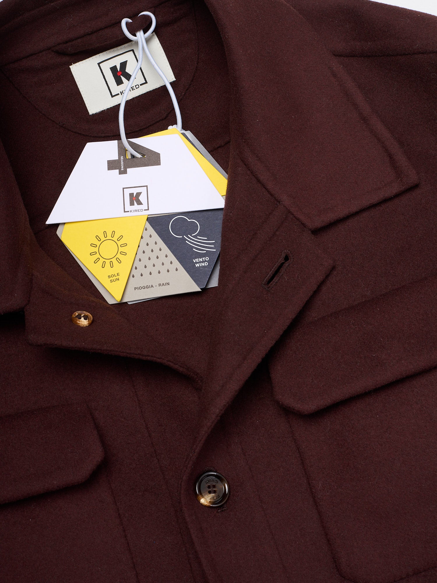 KITON KIRED "Laki" Burgundy 4 Seasons Wool Unlined Utility Jacket EU 50 NEW US M