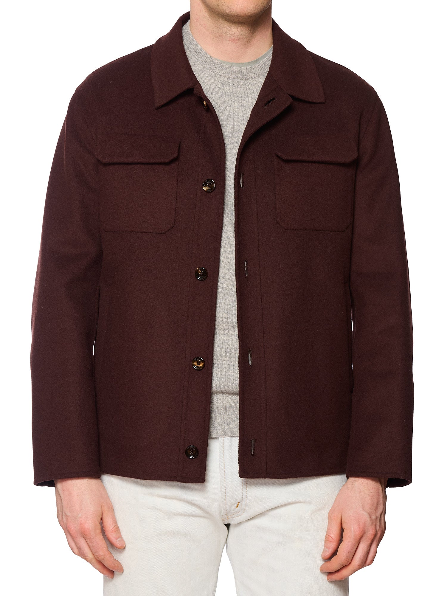 KITON KIRED "Laki" Burgundy 4 Seasons Wool Unlined Utility Jacket EU 50 NEW US M