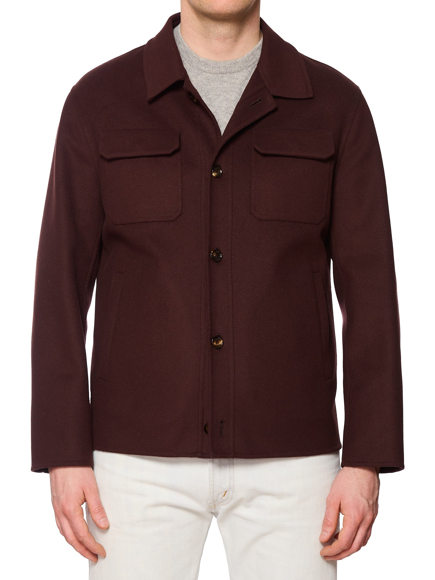 KITON KIRED "Laki" Burgundy 4 Seasons Wool Unlined Utility Jacket EU 50 NEW US M