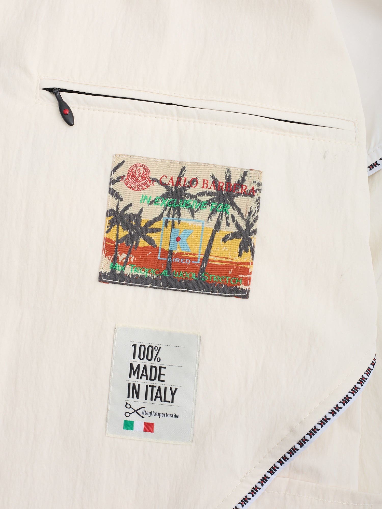 KITON KIRED "Leo" Cream Carlo Barbera Tropical Jacket EU 50 NEW US M 2025