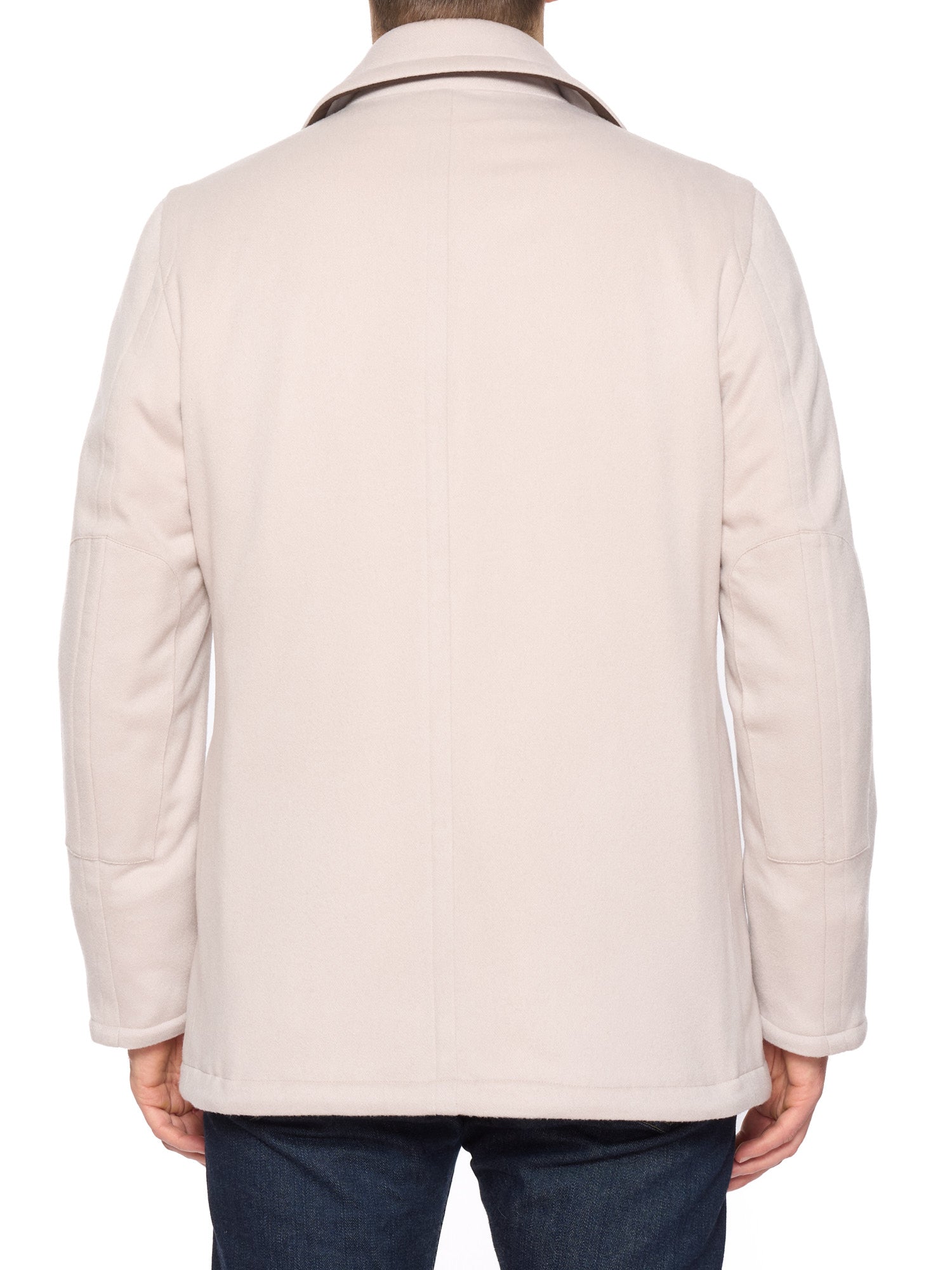 KITON KIRED "Oglio" Beige Flannel Cashmere DB Peacoat Jacket