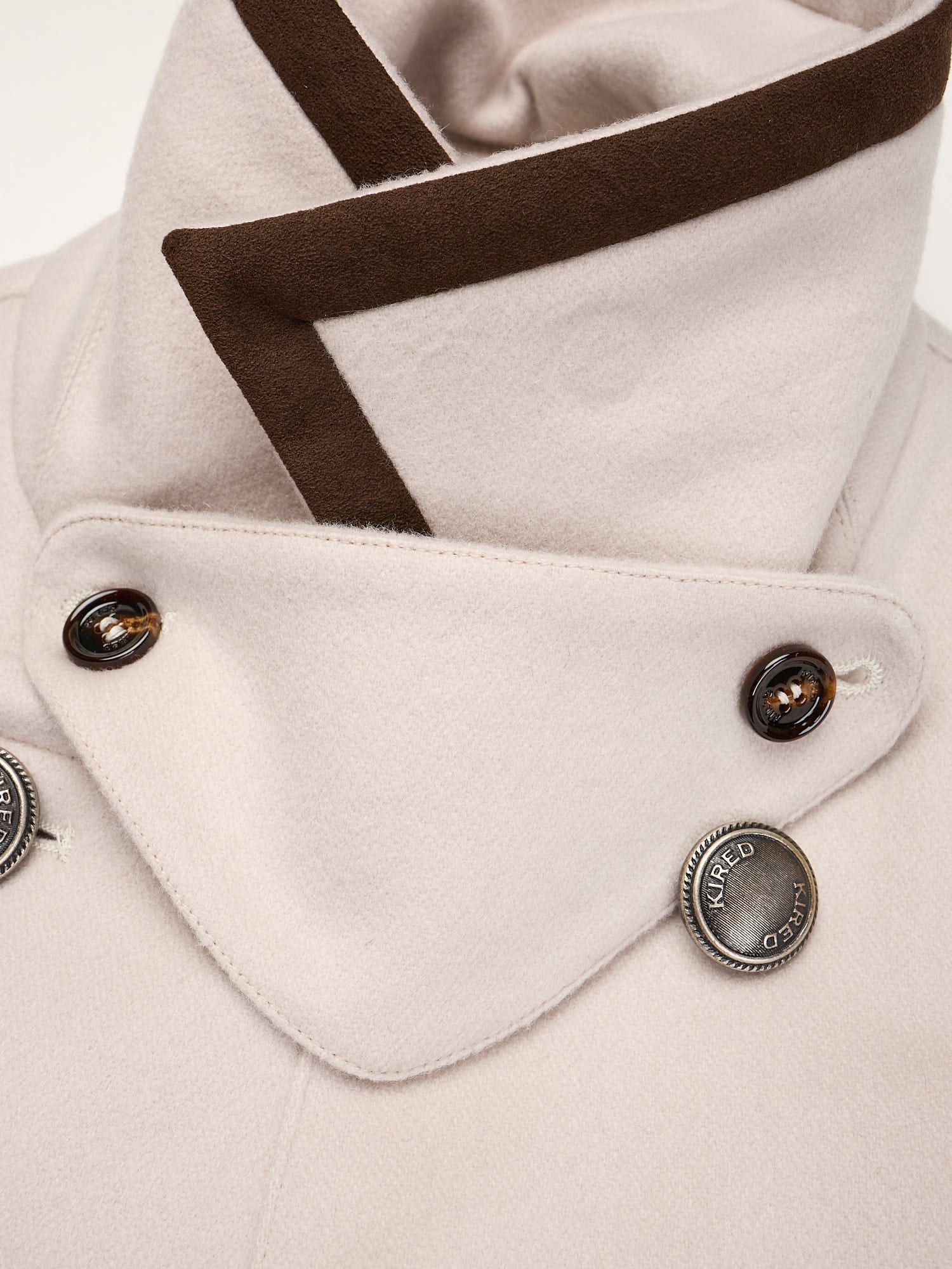 KITON KIRED "Oglio" Beige Flannel Cashmere DB Peacoat Jacket