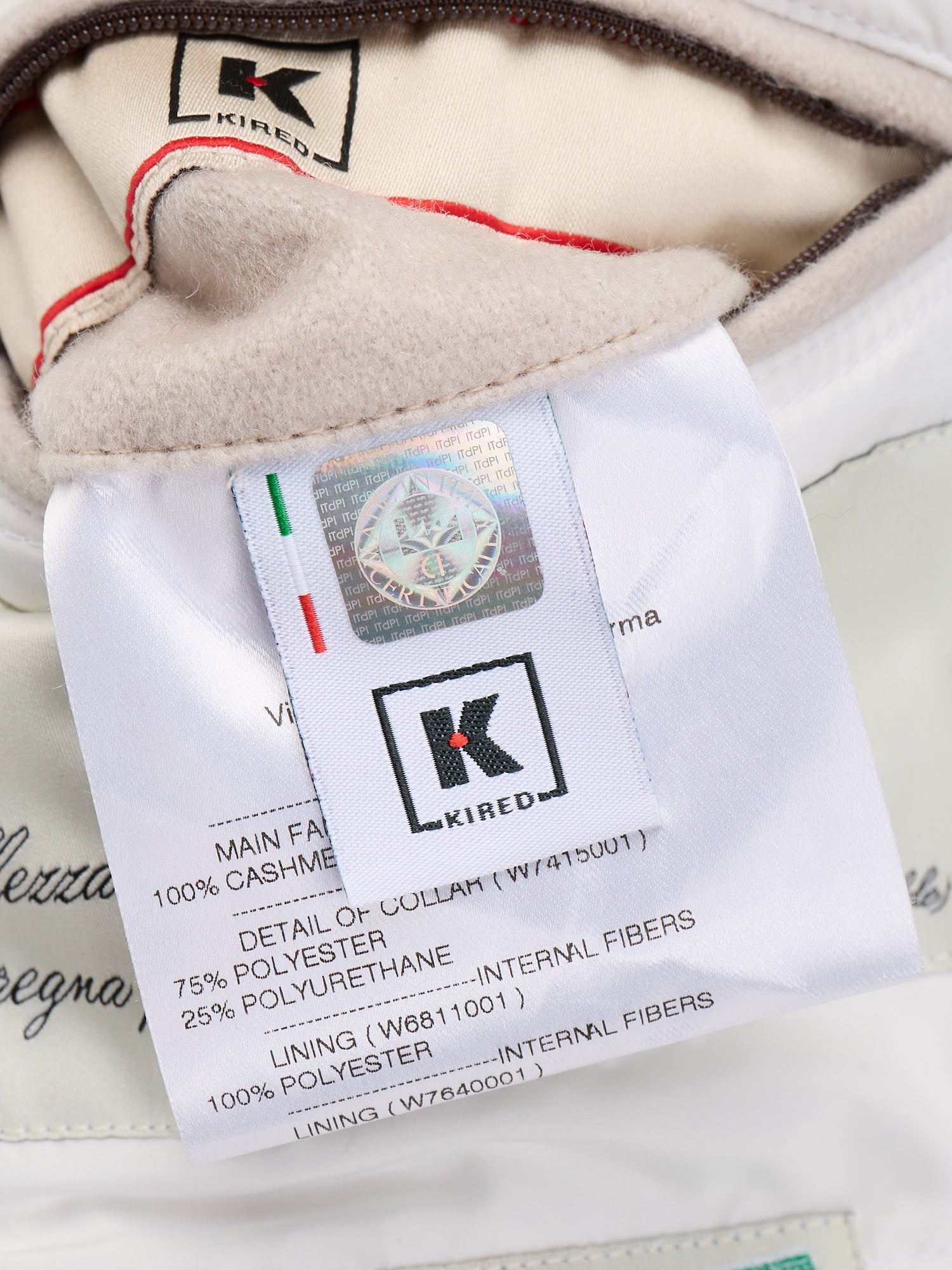 KITON KIRED "Oglio" Beige Flannel Cashmere DB Peacoat Jacket