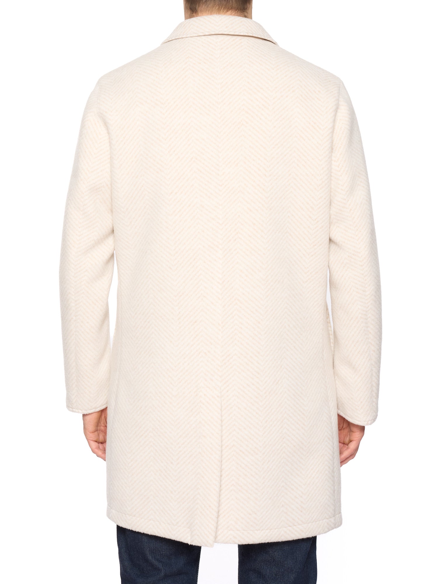 KITON KIRED "Peak" Cream Heavy Reversible Double Sided Coat Zegna Cloth