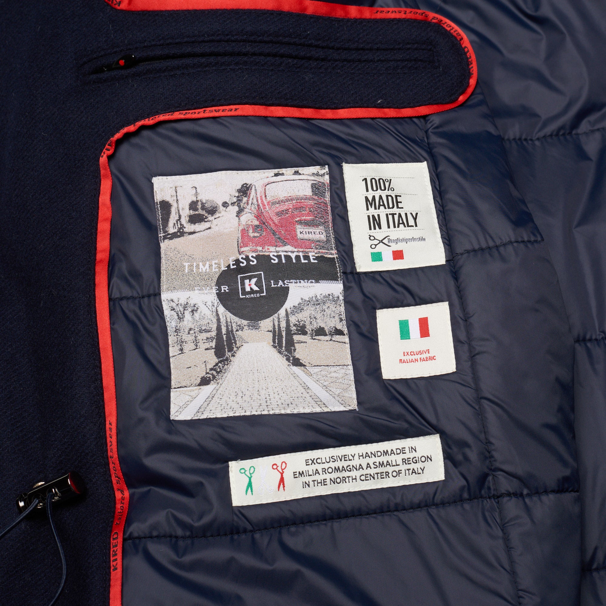 KITON KIRED "Pizzo" Navy Blue Wool-Cashmere Padded Parka Jacket Coat KIRED