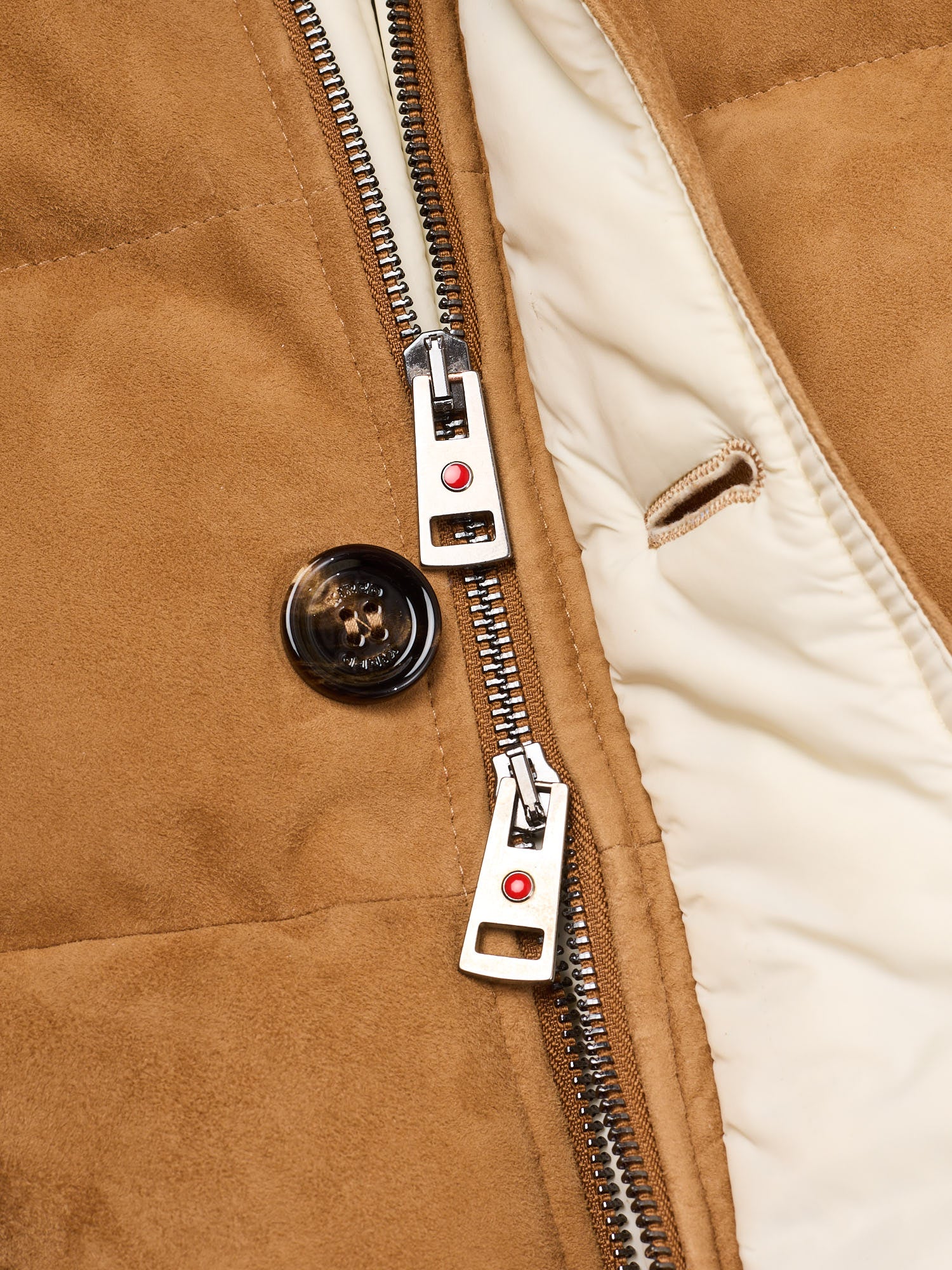 KITON KIRED "Po" Camel Color Down Padded Shearling Collar Parka EU 48 US S 2025