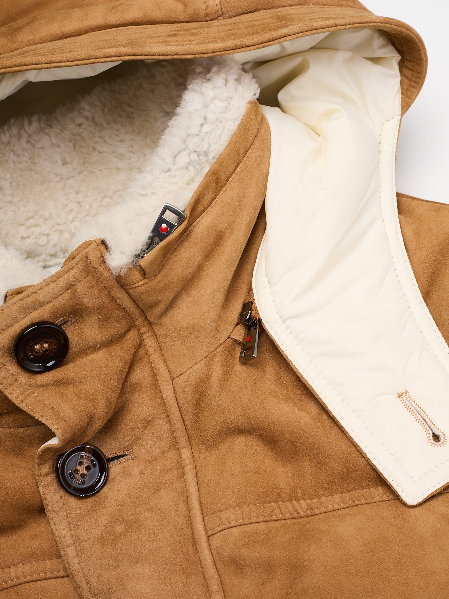 KITON KIRED "Po" Camel Color Down Padded Shearling Collar Parka EU 48 US S 2025