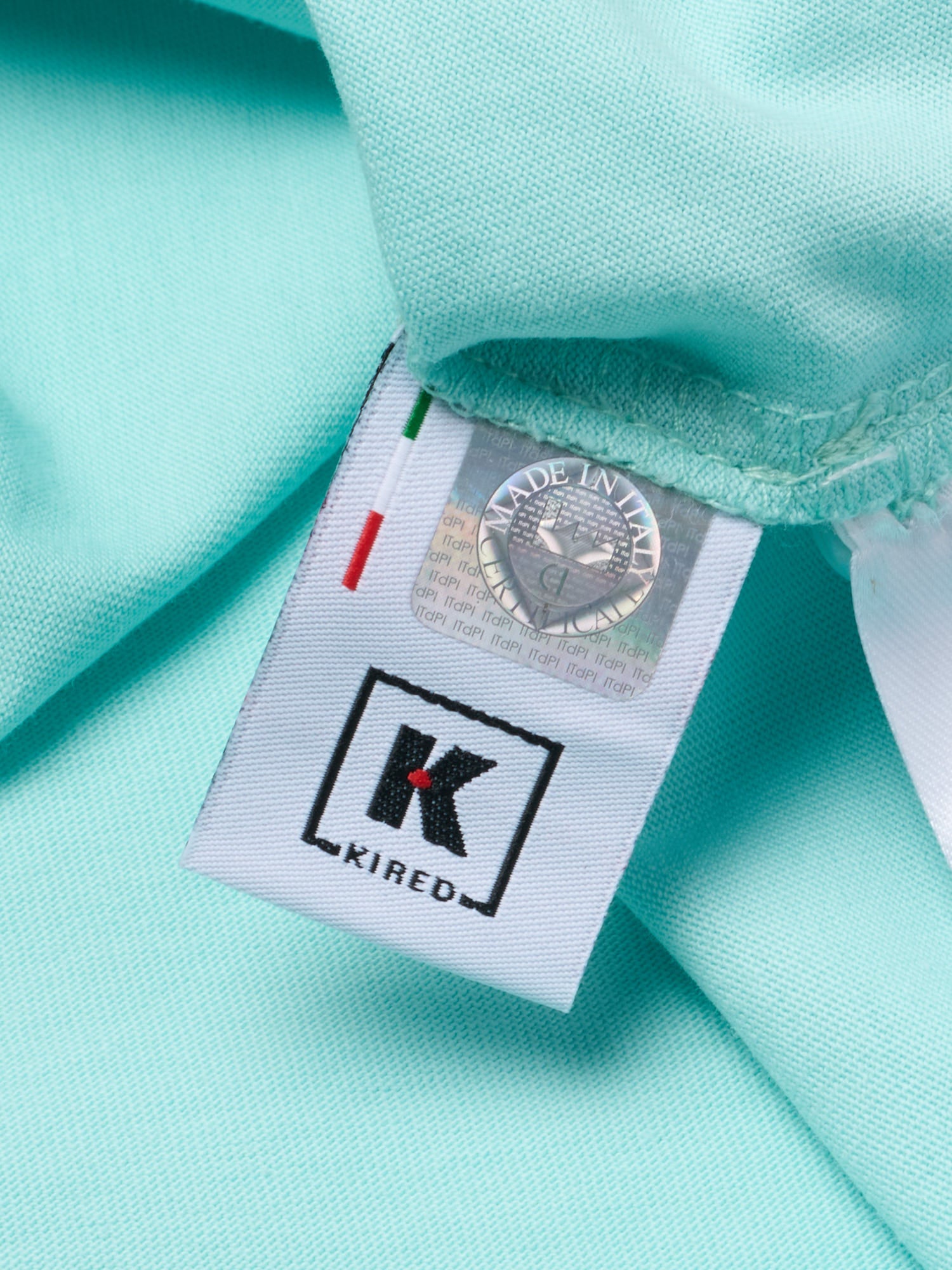 KITON KIRED "Positano" Turquoise Exclusive Supima Cotton Short Sleeve Polo