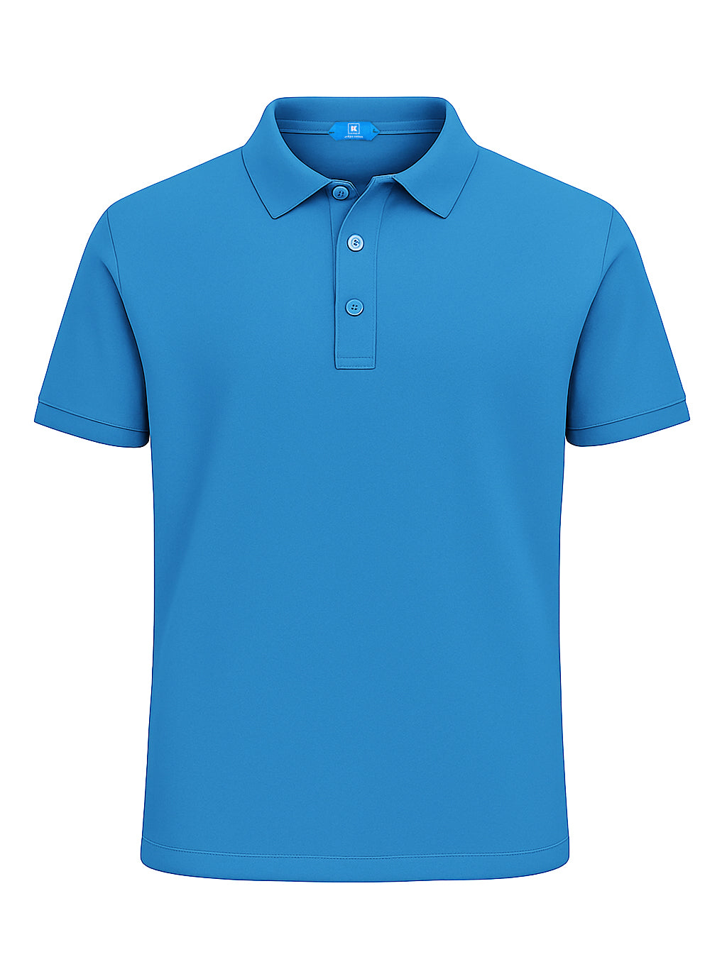 KITON KIRED "Positano" Avio Blue Exclusive Crepe Cotton Short Sleeve Polo