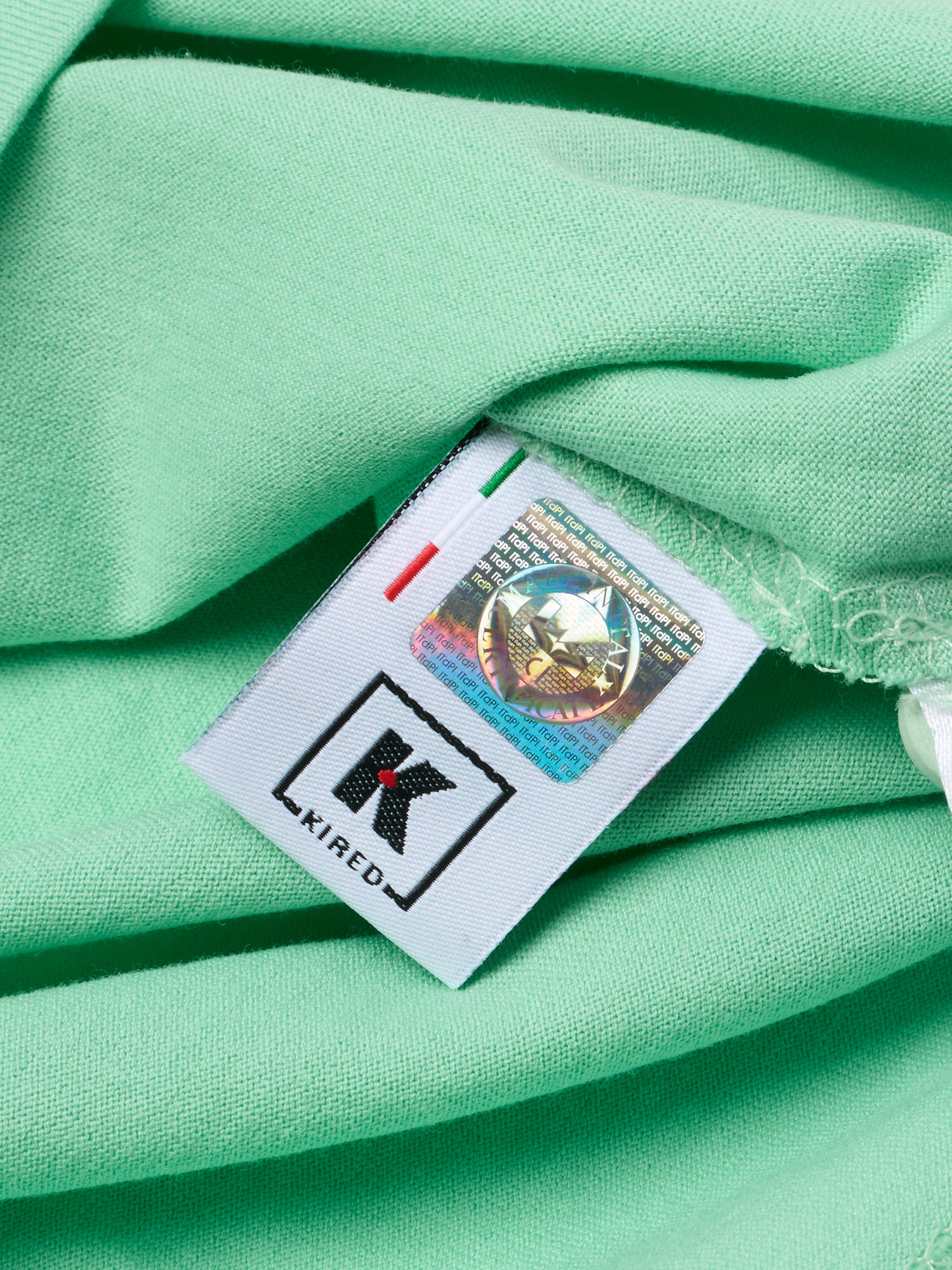 KITON KIRED "Positano" Green Exclusive Crepe Cotton Short Sleeve Polo