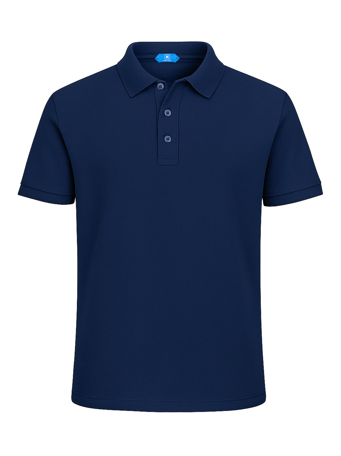 KITON KIRED "Positano" Navy Blue Exclusive Crepe Cotton Short Sleeve Polo