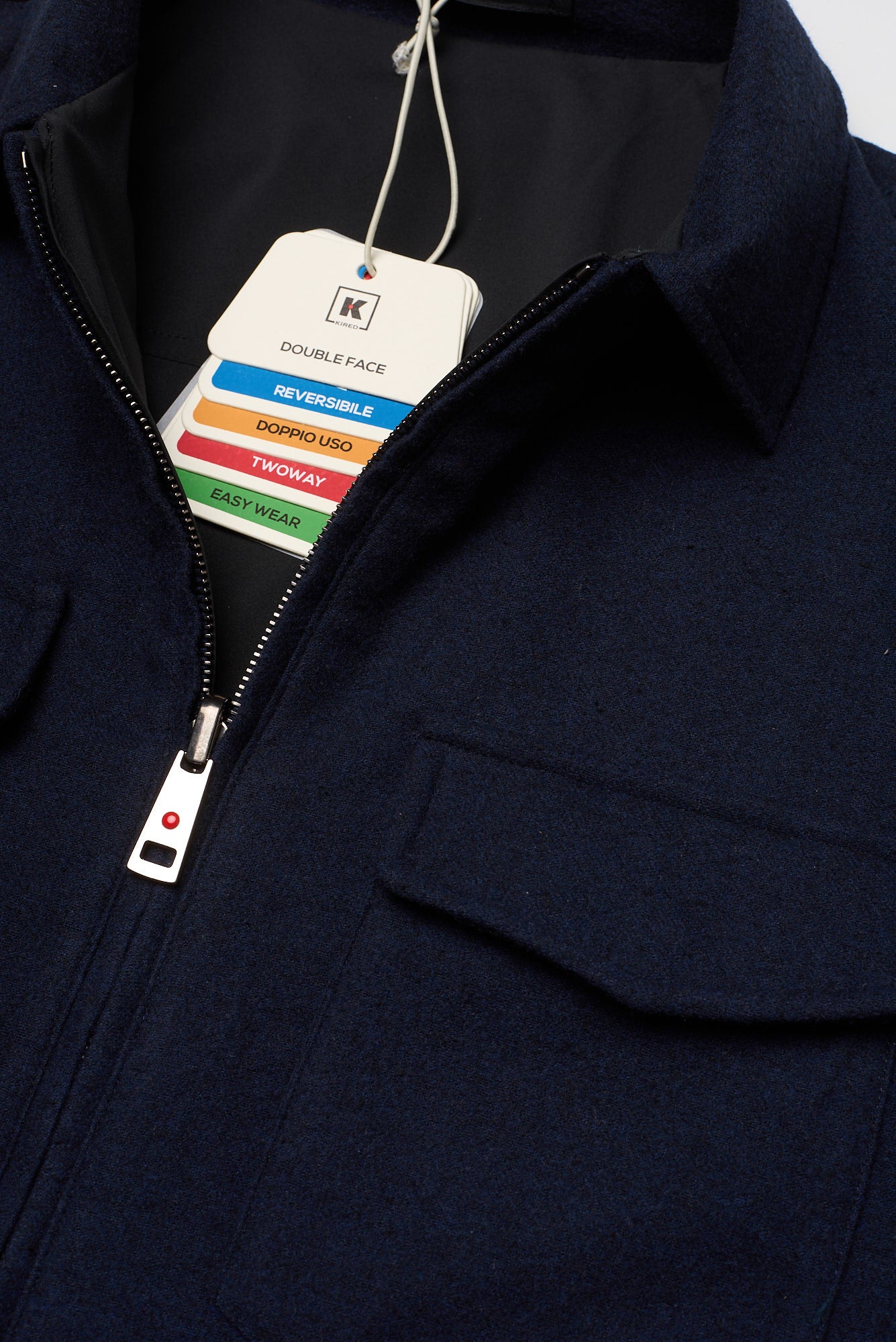 KITON KIRED "Rimo" Reversible Blue-Black Blouson Utility Jacket EU 52 US L