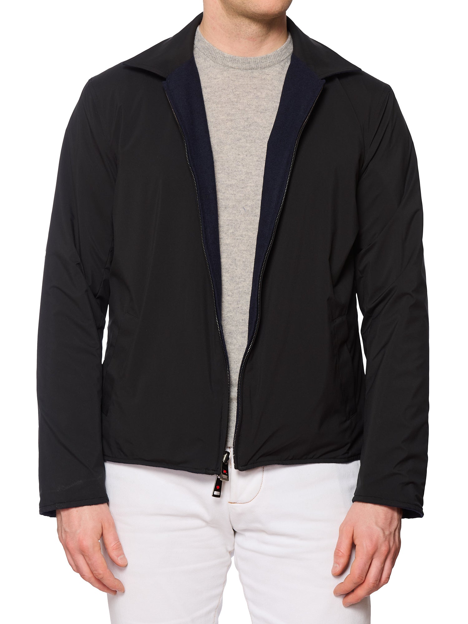 KITON KIRED "Rimo" Reversible Blue-Black Blouson Utility Jacket EU 52 US L