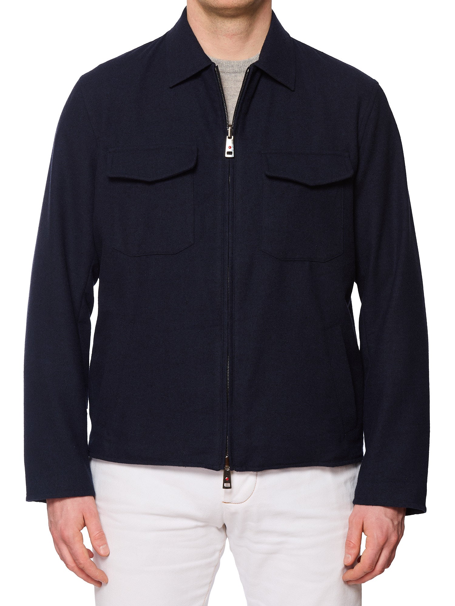 KITON KIRED "Rimo" Reversible Blue-Black Blouson Utility Jacket EU 52 US L