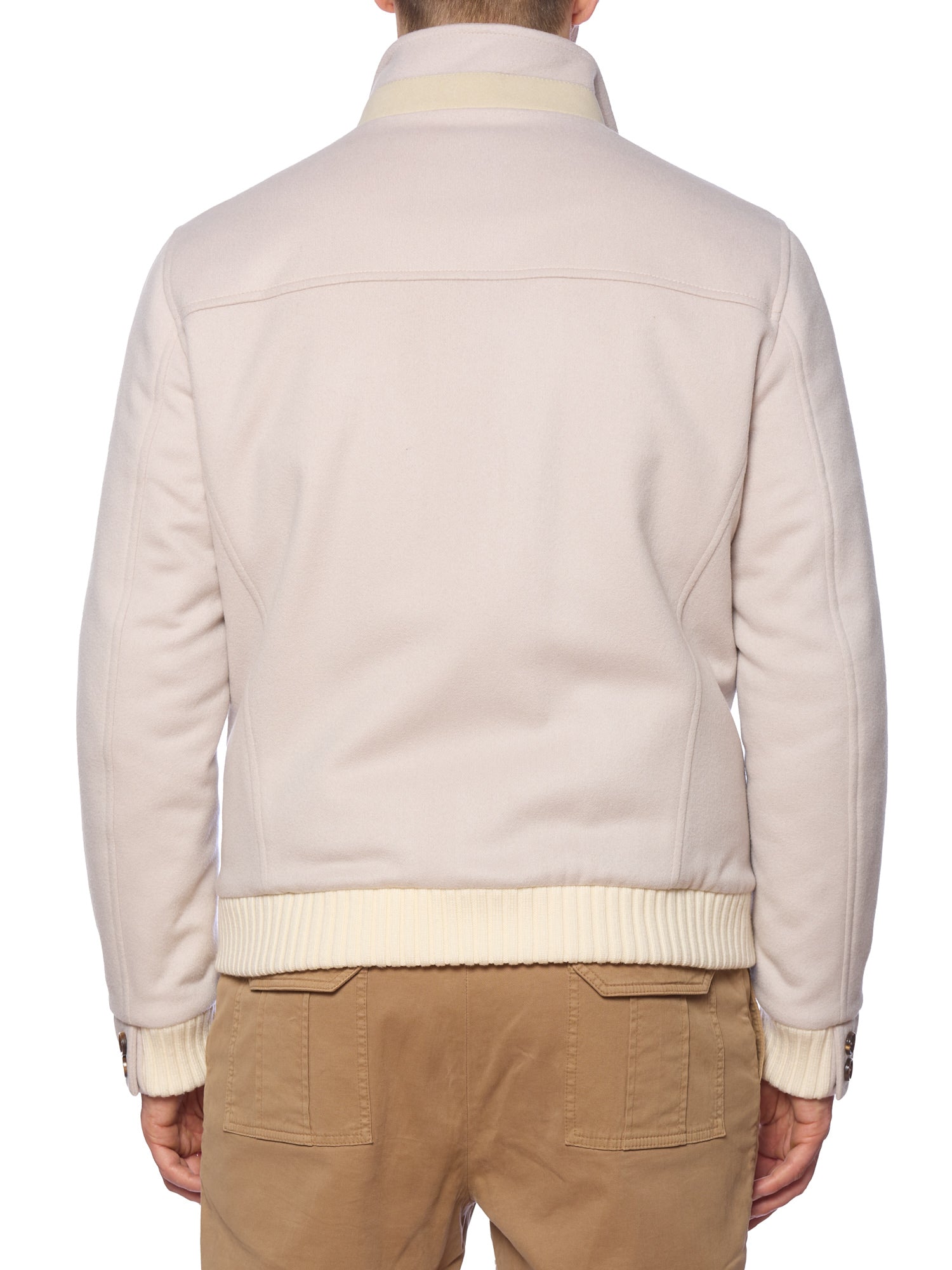 KITON KIRED "Saba" Beige Cashmere-Weasel Fur Bomber Jacket EU 50 US M 2025