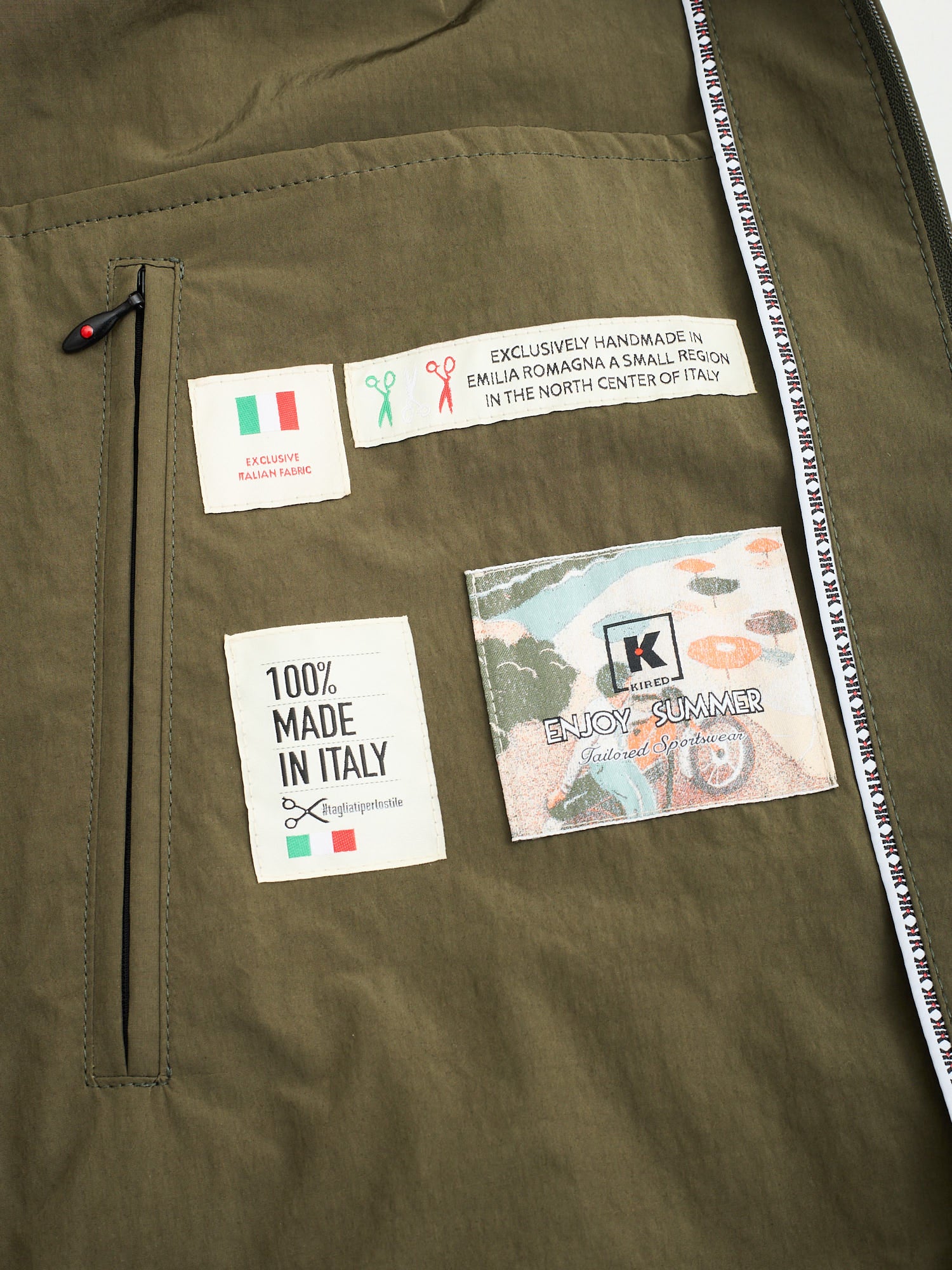 KITON KIRED "Scott" Green Cotton Blend Windbreaker Jacket EU 50 NEW US M TexTek