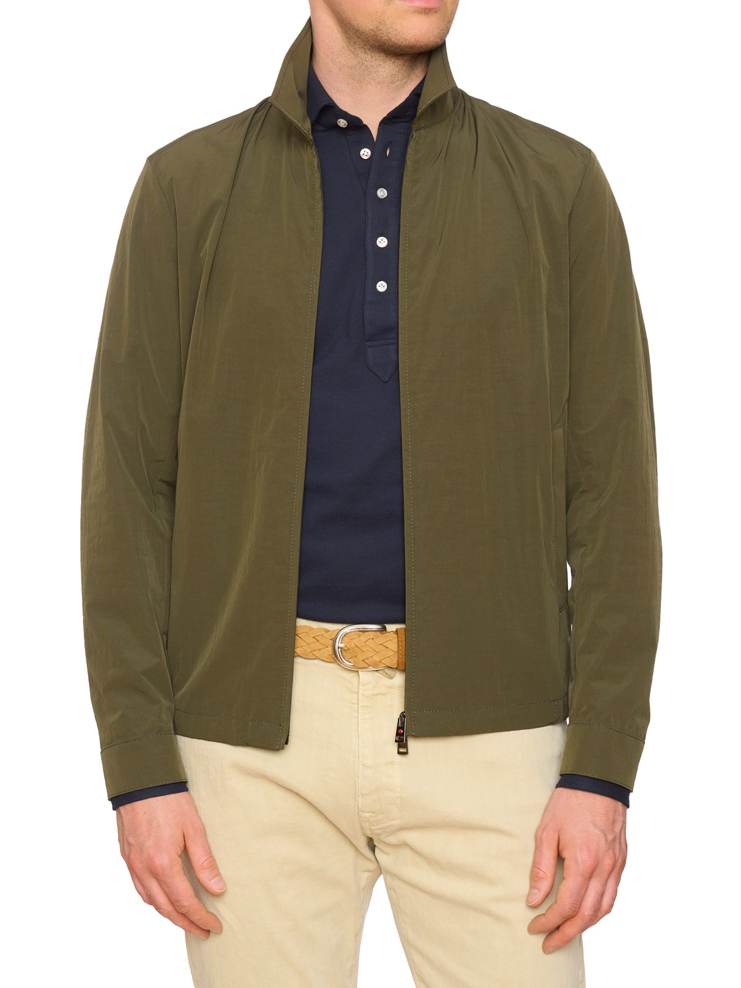 KITON KIRED "Scott" Green Cotton Blend Windbreaker Jacket EU 50 NEW US M TexTek