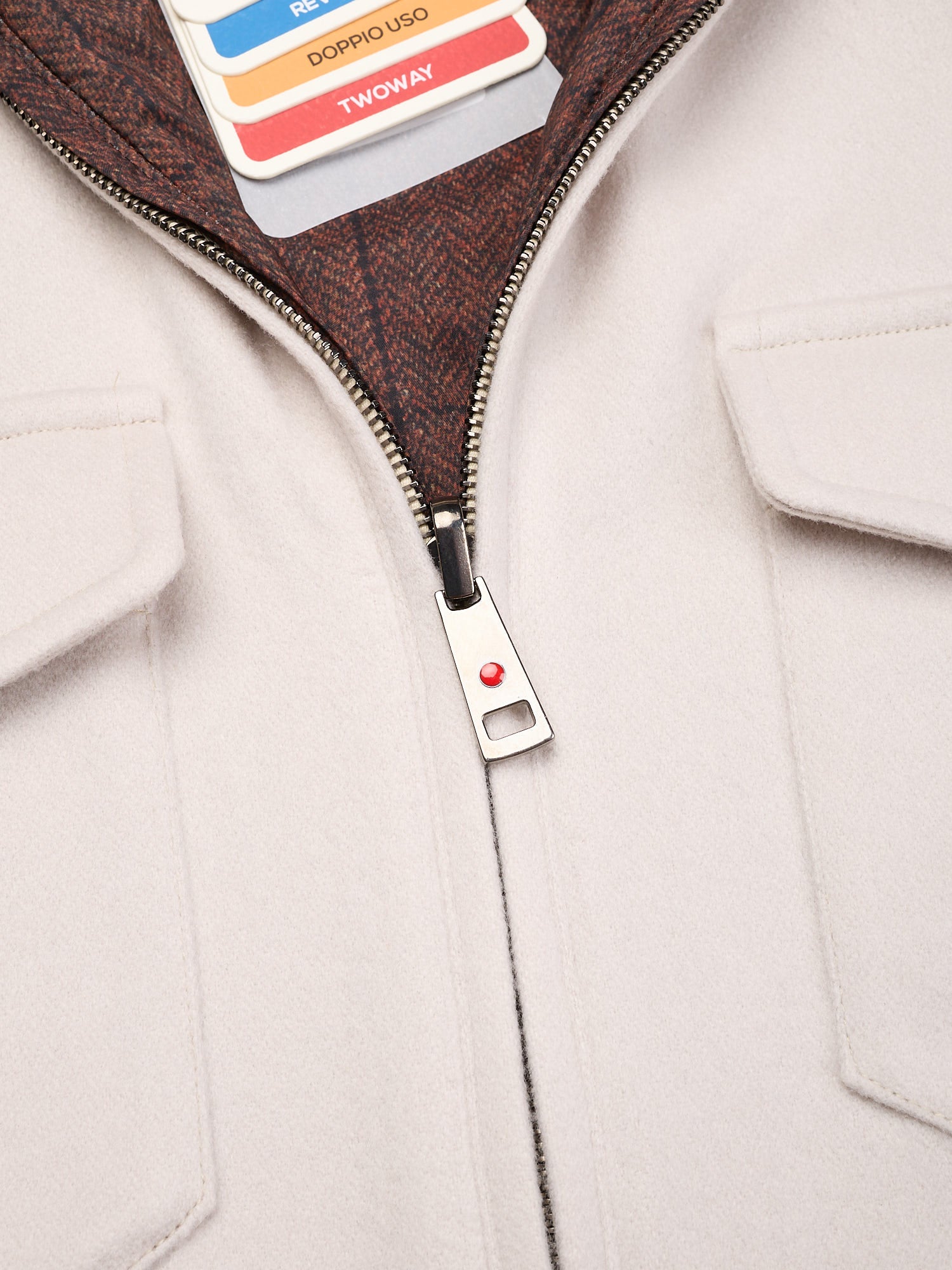 KITON KIRED "Sele" Beige-Brown Herringbone Cashmere Reversible Double Face Jacket