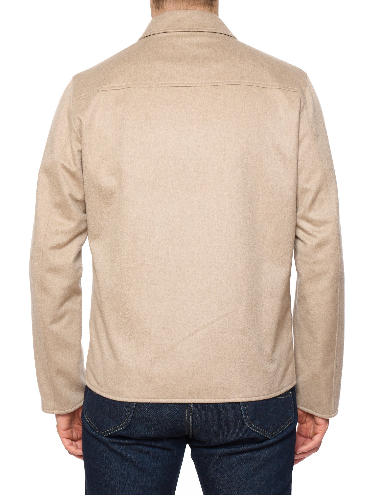 KITON KIRED "Sele" Beige Cashmere Reversible Double Face Utility Jacket