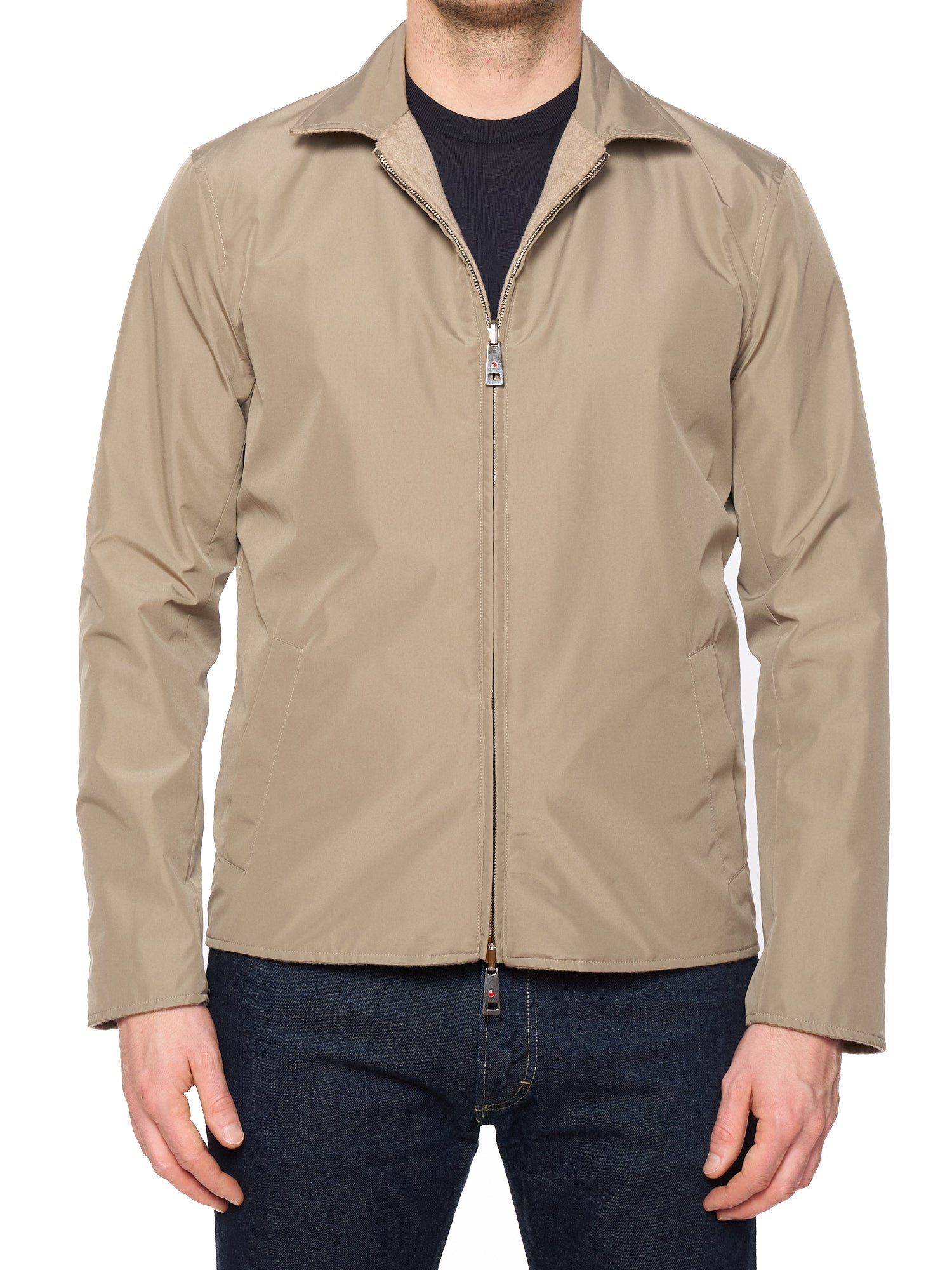 KITON KIRED "Sele" Beige Cashmere Reversible Double Face Utility Jacket