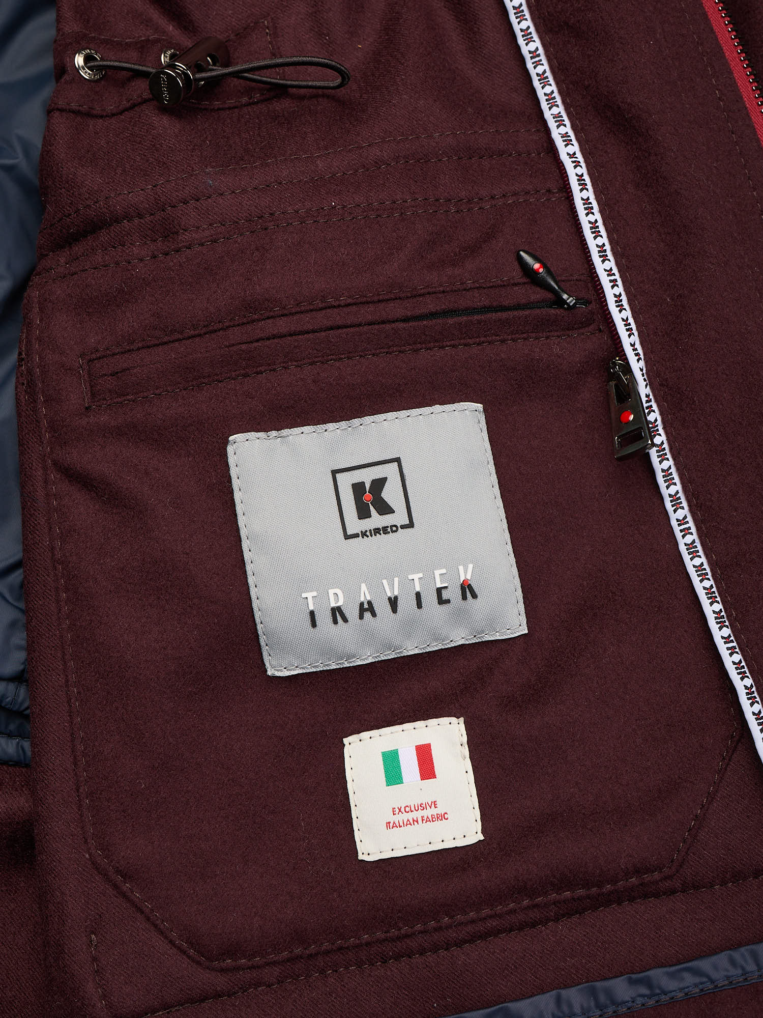 KITON KIRED "Spina" Burgundy Virgin Wool Jacket with Removable Vest 3 in 1