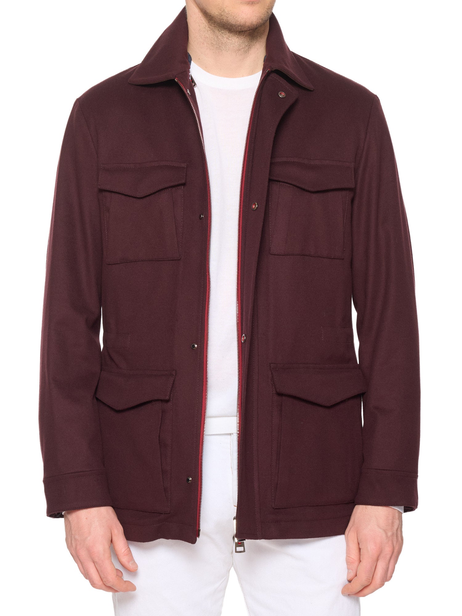 KITON KIRED "Spina" Burgundy Virgin Wool Jacket with Removable Vest 3 in 1