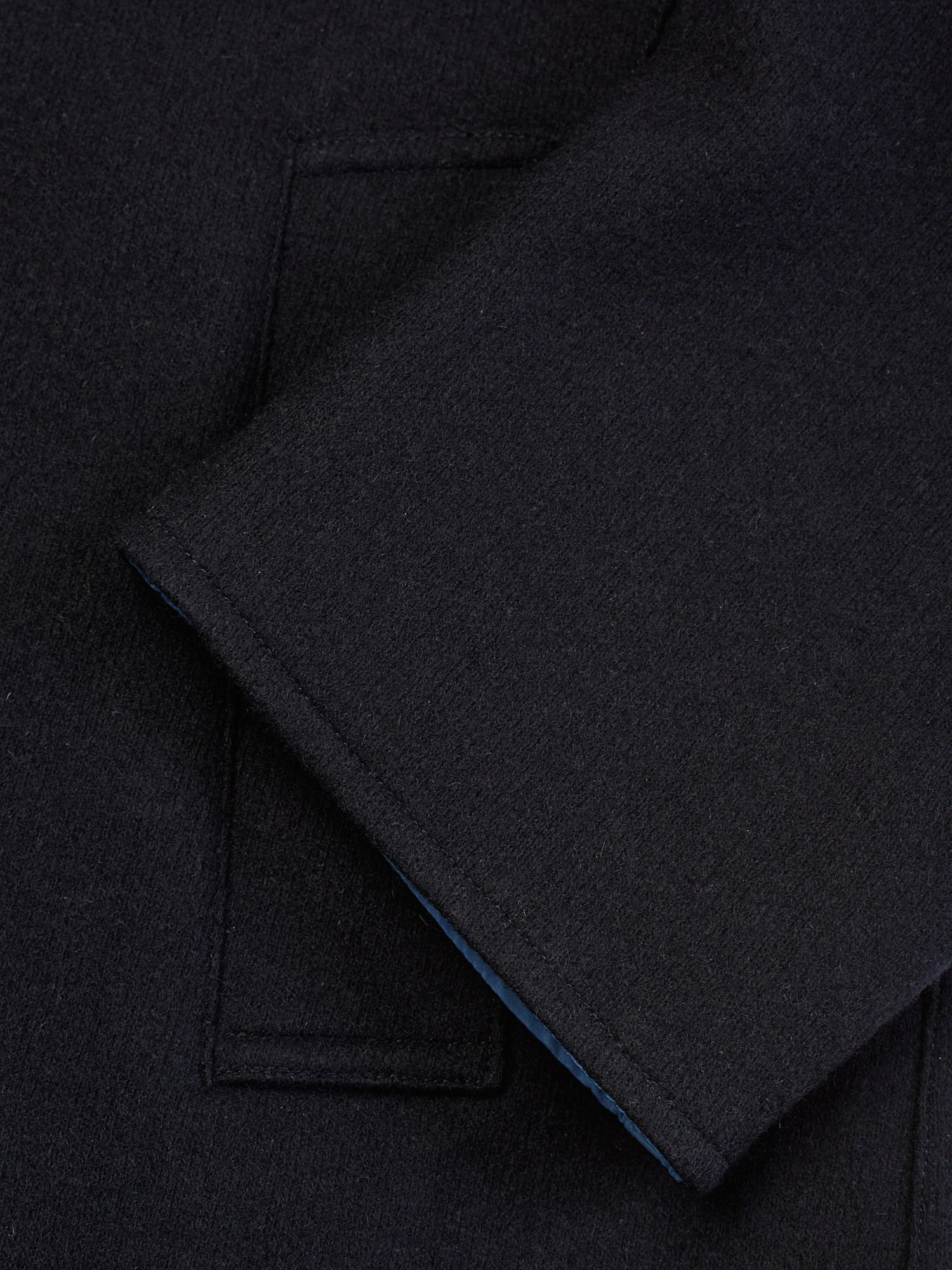 KITON KIRED "Tai" Black-Blue Reversible Double Face Hooded Coat