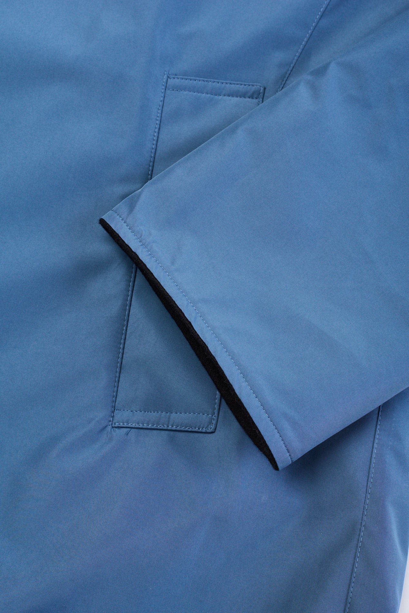 KITON KIRED "Tai" Black-Blue Reversible Double Face Hooded Coat