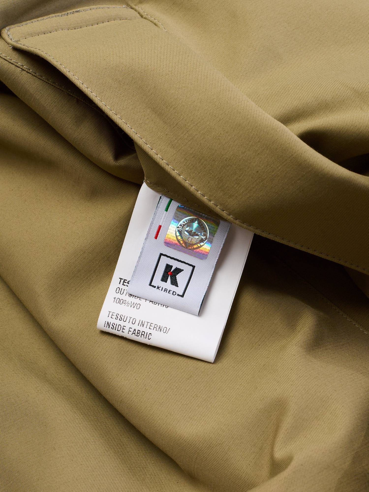 KITON KIRED "Tai" Beige-Khaki Reversible Double Sided Hooded Coat