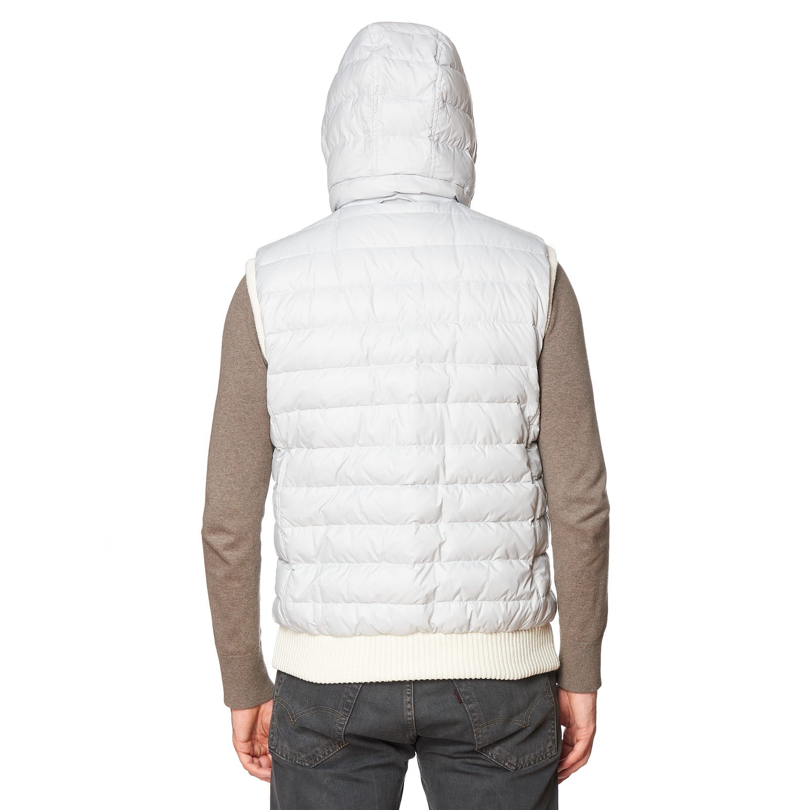 KITON KIRED "Tai" Gray-Beige Wool Knitted Goose Down Reversible Puffer Vest 50 M KIRED