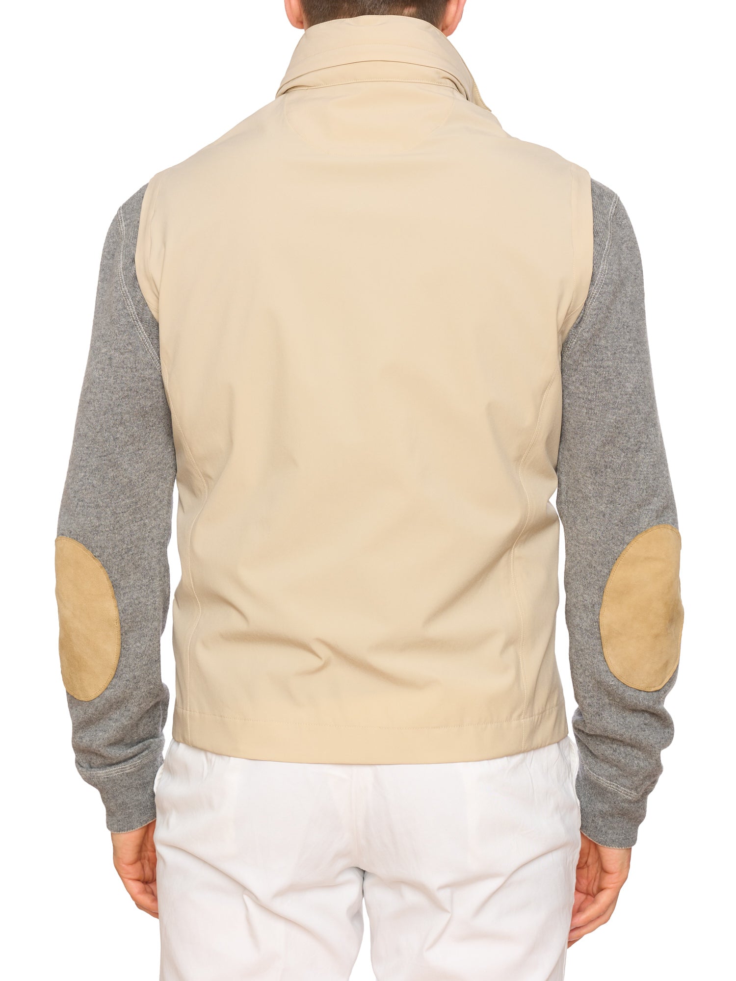 KITON KIRED "Timone" Beige Litek Vest With Hidden Hood EU 50 NEW US M