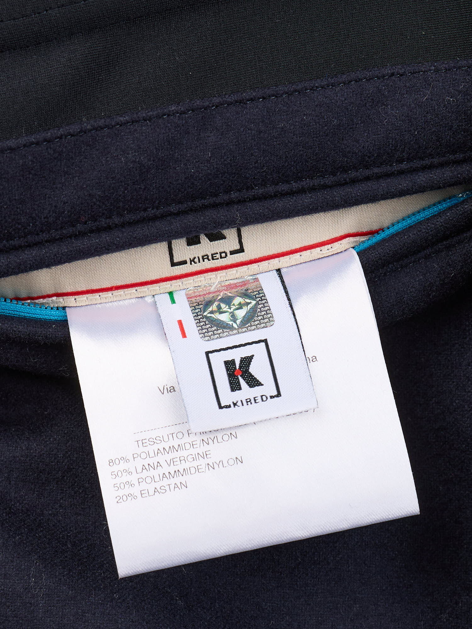 KITON KIRED "Tobe" Navy Blue Four Pocket Field Jacket Leather Trims