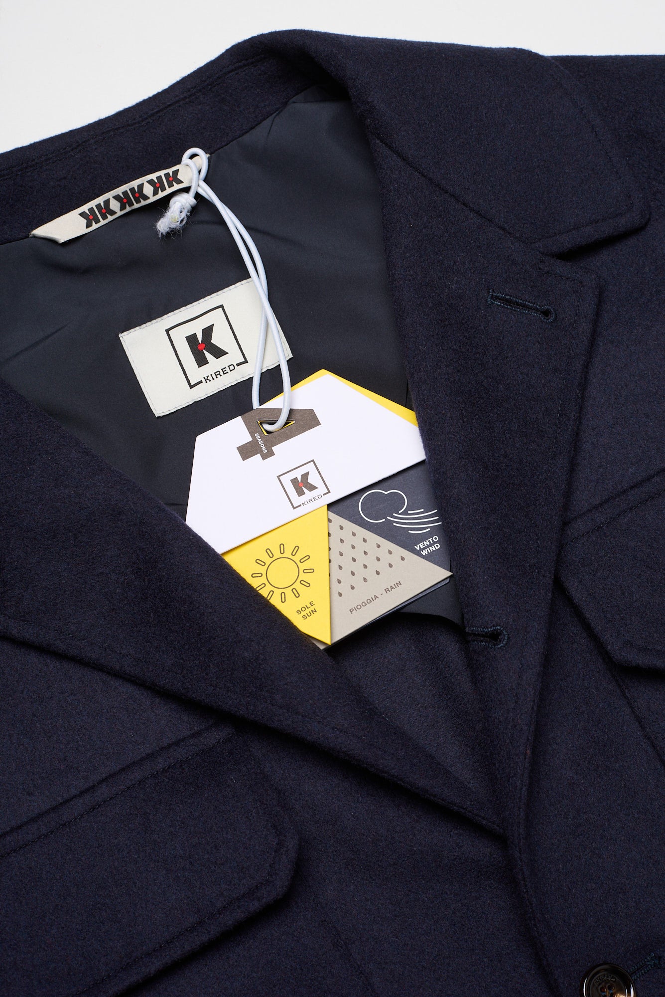 KITON KIRED "Travtek" Blue Cashmere Utility Jacket EU 54 US XL Climatek