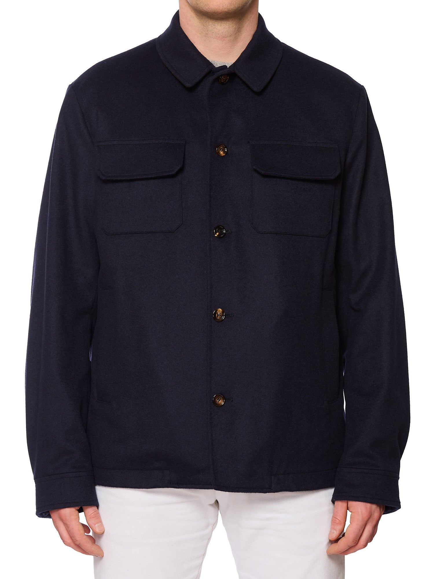 KITON KIRED "Travtek" Blue Cashmere Utility Jacket EU 54 US XL Climatek