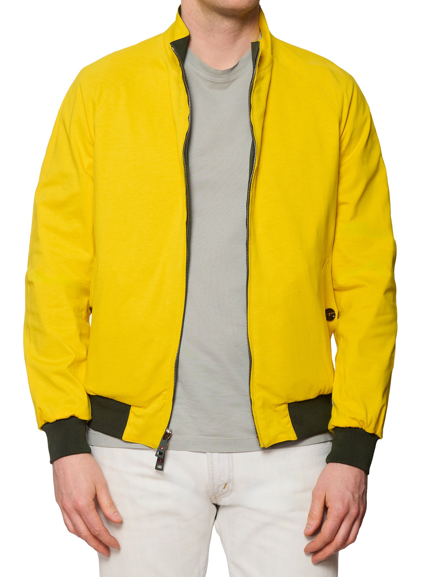 KITON KIRED "Troy2" Olive-Yellow Reversible Rain Field Bomber Jacket EU 50 NEW US M