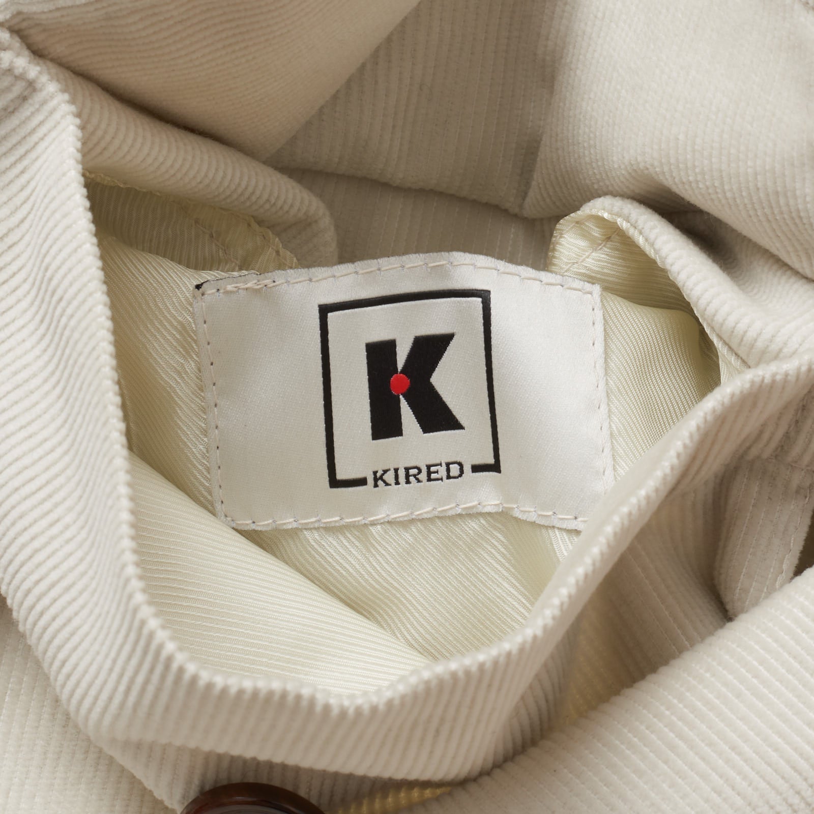 KITON KIRED "Wang" Beige Cotton Corduroy Reversible Hooded Rain Jacket 50 US M KIRED