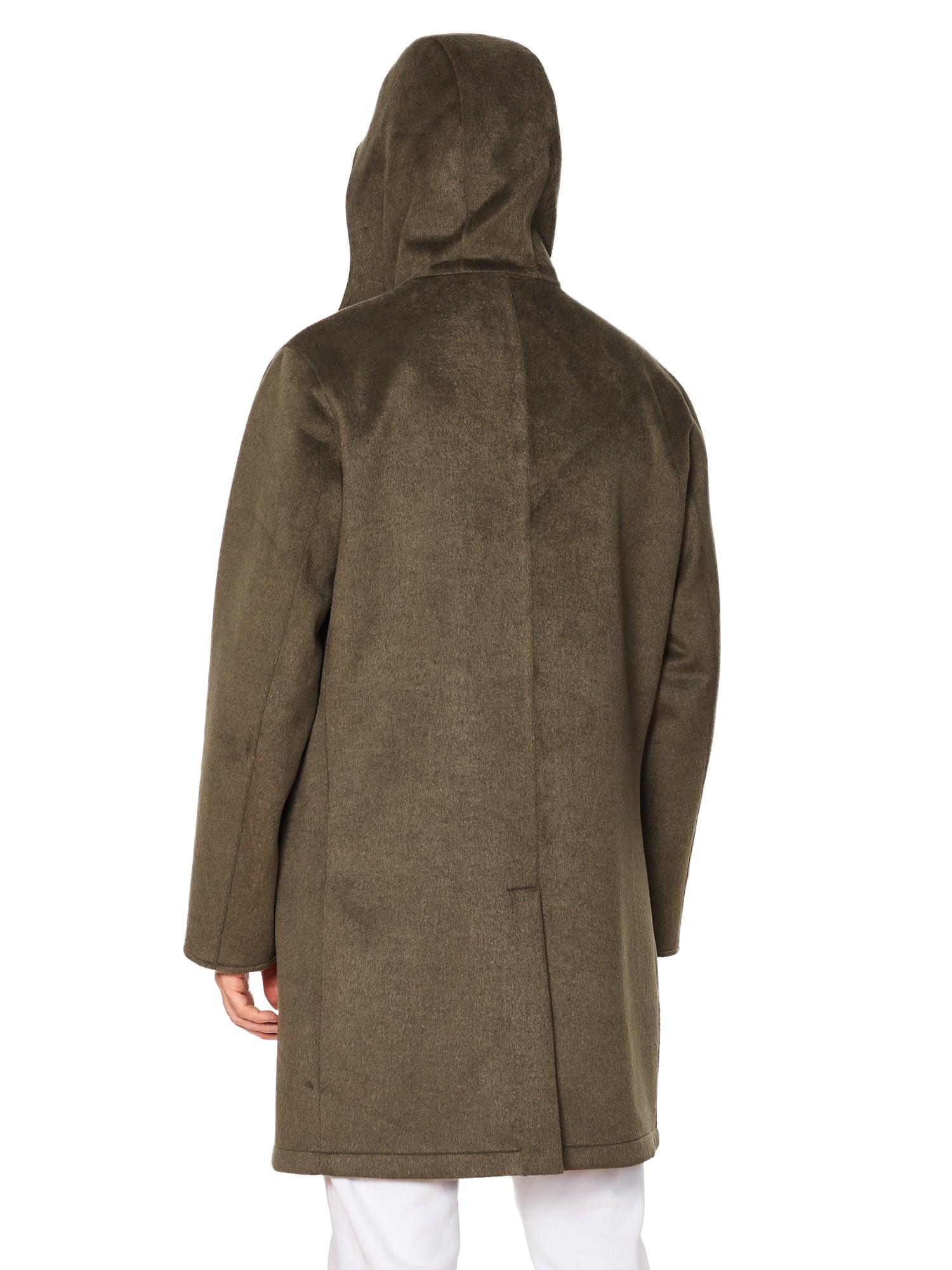 KITON KIRED "Peak" Olive-Blue Reversible Hooded Double Sided Coat NEW