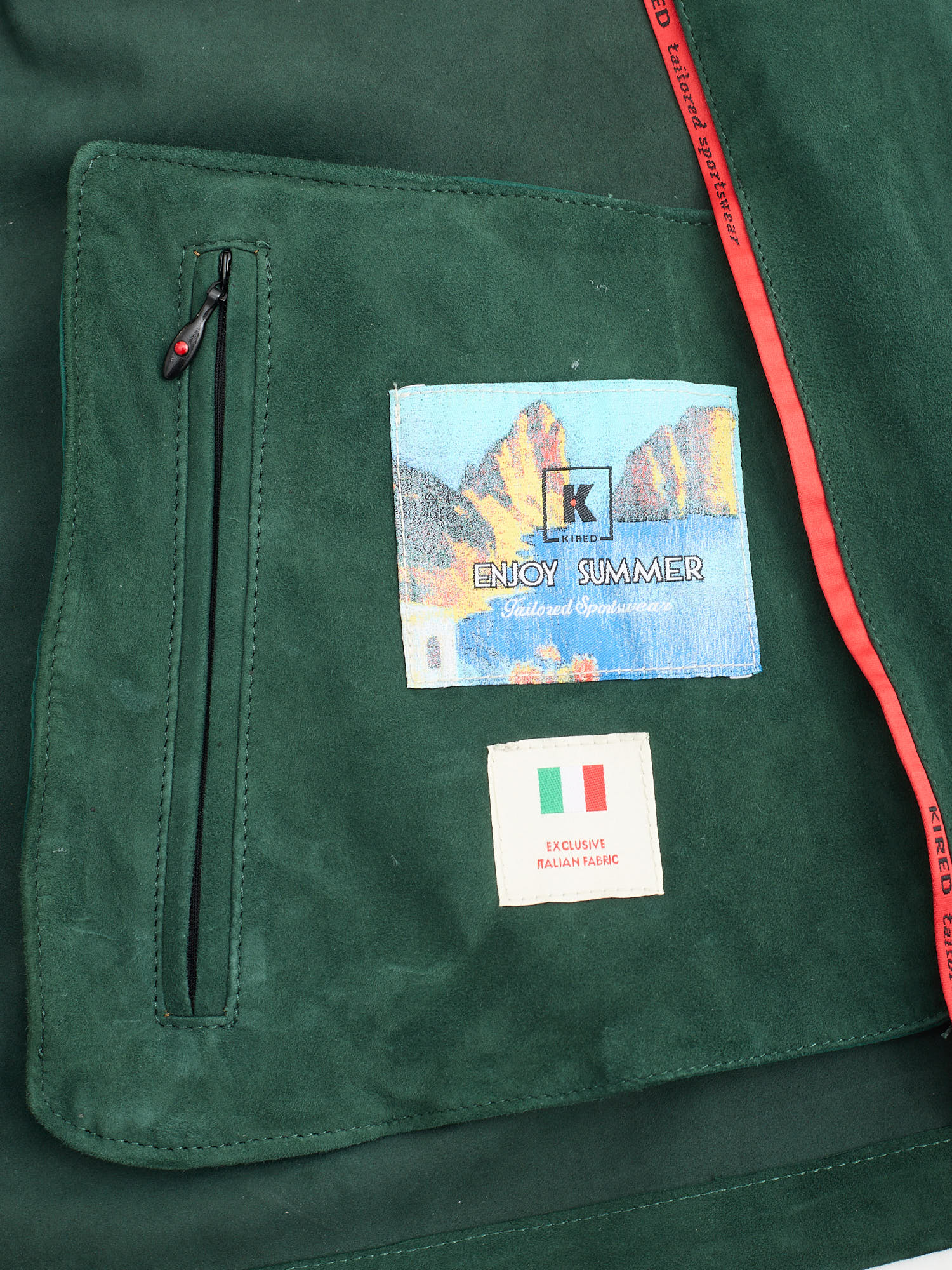 KITON KIRED "West2" Emerald Lambskin Suede Leather Vest Gilet EU 50 NEW US M